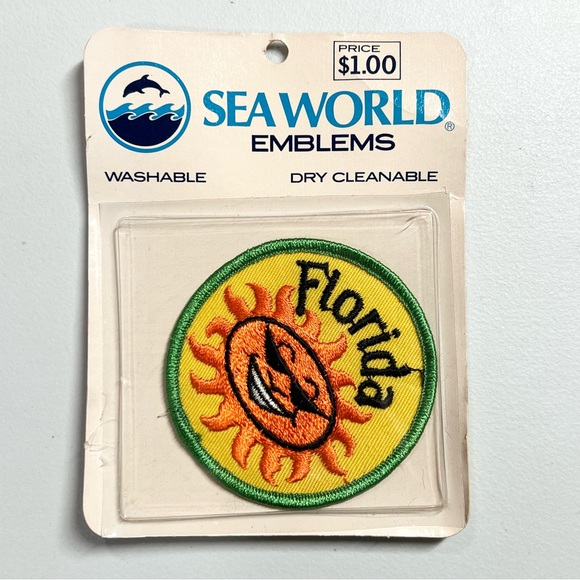 VTG New SeaWorld Emblems Florida Sunshine 3” Circle Patch Souvenir - Picture 1 of 4